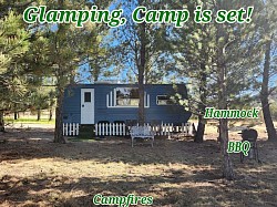 Glamping 3, 27' RV trailer  Queen bed, twin and single beds