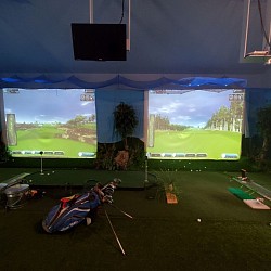 Golf Simulator room, Queen a 3 full beds, 1/2 bath, kitchenette